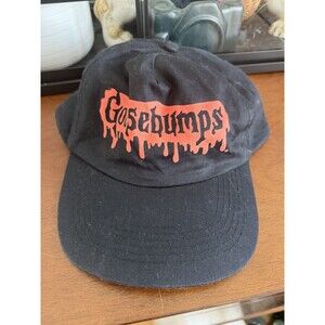 Vintage Goosebumps Snapback Cap Hat Black Orange RL Stine 90s Halloween Retro
